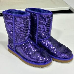 UGG: Women’s Classic Short Sequin Purple Boots